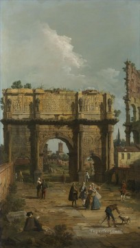 Canaletto Painting - Roma el arco de Constantino 1742 Canaletto